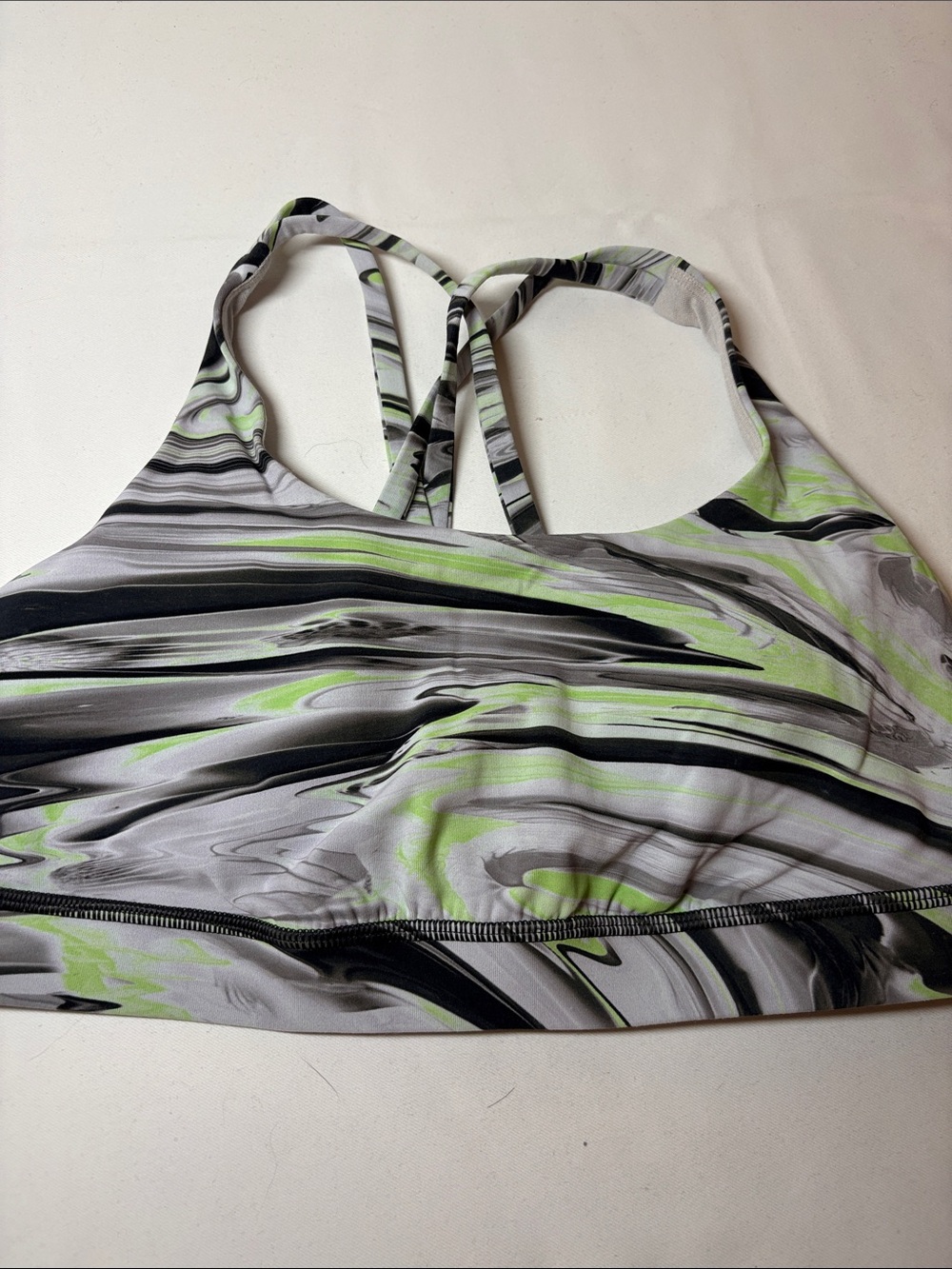 Lululemon Gray/Green Energy Bra Size 8